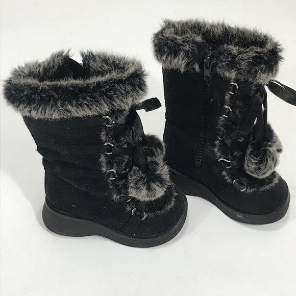 Falls Creek Faux Suede & Fur Boots with Pompoms - Picture 2 of 7